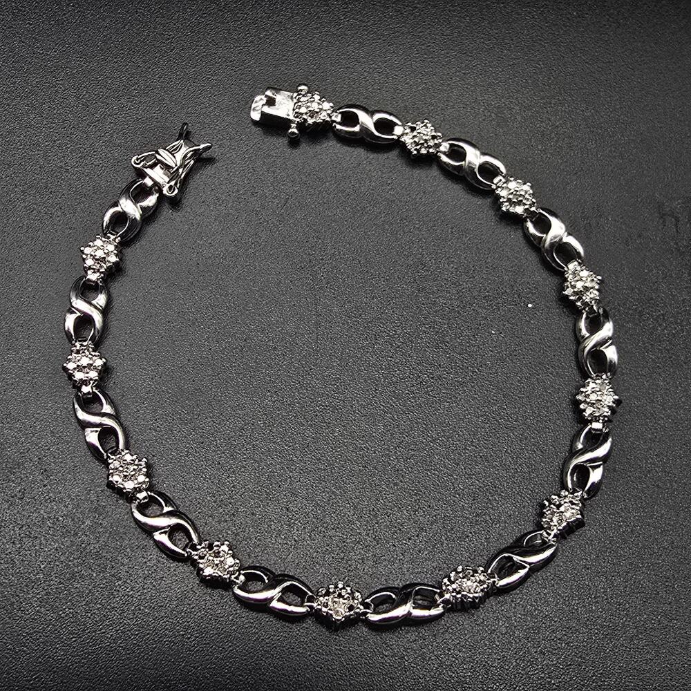 Silver Tone Infinity Link Chain Bracelet Tennis PAJ BB China